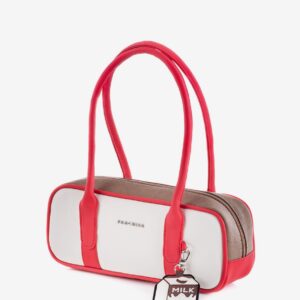 Cartera East West Ivory x Rojo